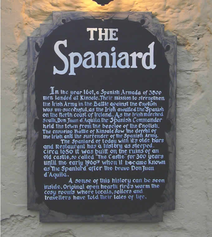 The Spaniard's History plaque.
